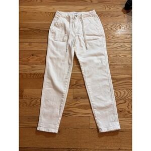 Judy Blue Los Angelas White Jeans Size 7/28 Drawstring 30" Inseam Resort Beach